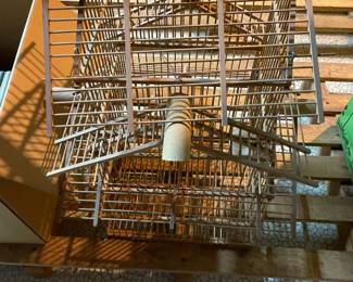 Wooden bird cage.
