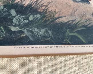 Painting of pheasants. Entered according to Act of Congress in the year 1856 B. Currier.