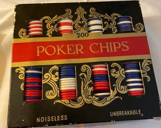Vintage set of poker chips.