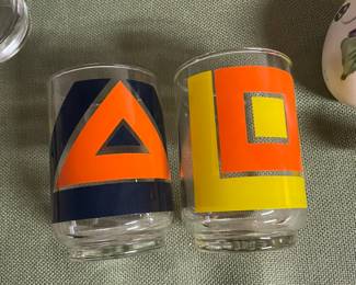 Libbey 1970 Bold Geometric Cocktail Glasses Set of 2.