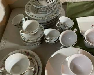 Multiple sets of china.
