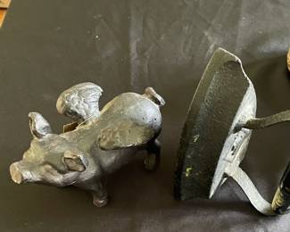 Cast iron pig and iron.