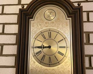 VINTAGE BULOVA TEMPUS FUGIT BRASS WALL CLOCK.