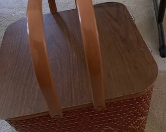 Square Redmon Woven Wicker Picnic Basket.