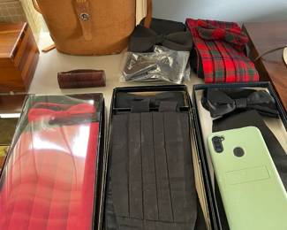 Cumberbund and bow tie sets.