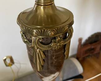 Beautiful floor lamp with marble and brass.
