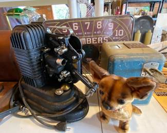 another old projector, Steiff style chihuahua pup, adorable