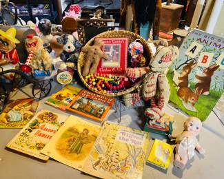 You can relive your childhood. vintage toys, children's books, stuffed animals and more