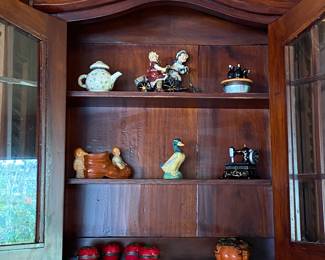 nice older solid wood small curio cabinet