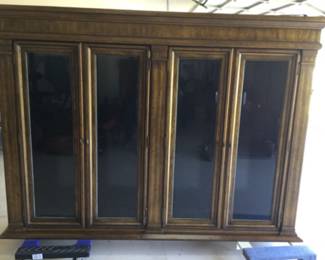 Very nice two piece Heritage Lighted China cabinet with matching Hutch.  This is a heavy piece so bring help to load. 