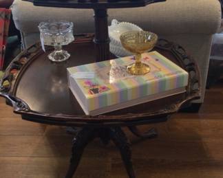 Rare two tiered Dumb Waiter Table with Lion paws. 