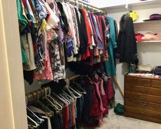 Nice selection of womens clothing, includes new items with tags still in place. 