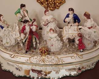 LARGE Dresden Germany Volkstedt Lace  Figural Group