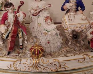 LARGE Dresden Germany Volkstedt Lace  Figural Group