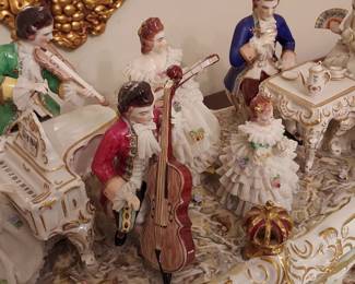 LARGE Dresden Germany Volkstedt Lace  Figural Group