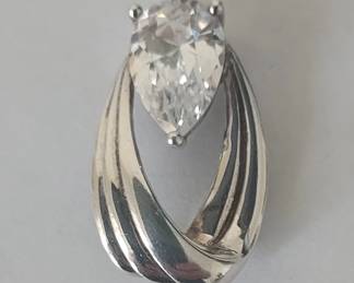 Sterling silver CZ Slide pendant
