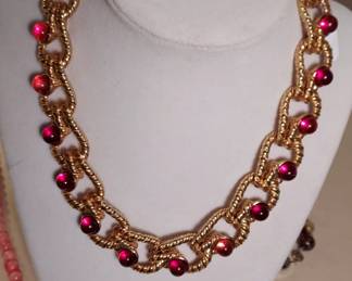 Kenneth Lane Rhinestone Goldtone Chain Link Necklace