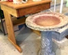 Concrete Bird Bath; Desk