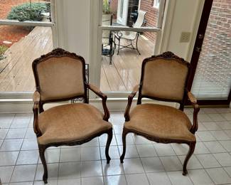 Pair French style chairs