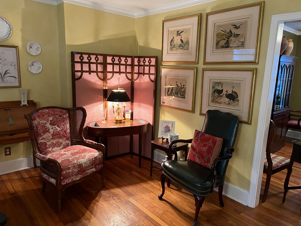 Ethan Allen chair with rattan panels
