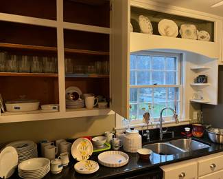 Pottery Barn white dishes, misc