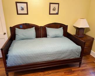Twin beds, currently arranged as daybed. Frames only, mattress not included.