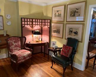 Ethan Allen chair with rattan panels
