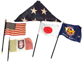 Collection WWII Flags, America, Fascist Italy, Japan