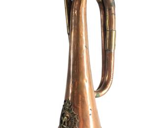 WWII Copper and Brass Ontario Regiment Bugle Horn