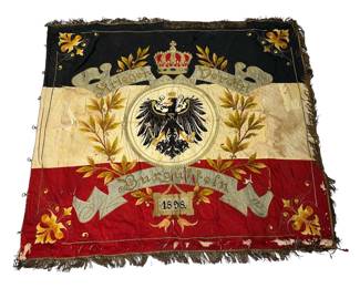 WWI Era Silk Embroidered Prussian Victory Banner