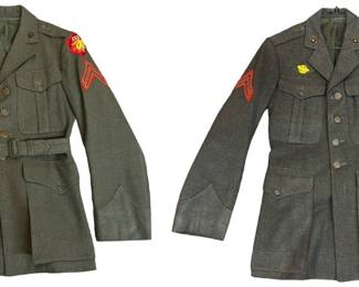 Two WWII USMC Chinese Expeditionary Force Tunics, Ruptured Duck