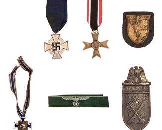 Collection WWII Nazi German Third Reich Medals and Cuff Title