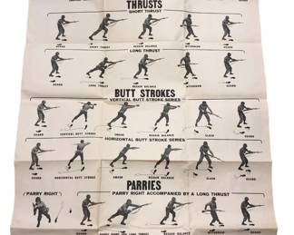 WWII U.S. Army Bayonet Techniques Training Poster, Korean War Era
