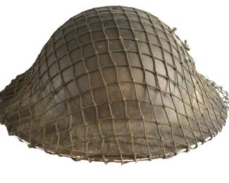 WWII 1941 Stamped British Helmet w/ Netting