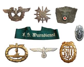 Collection WWII German Third Reich Medals, Cap Insignia, Pins & Badges