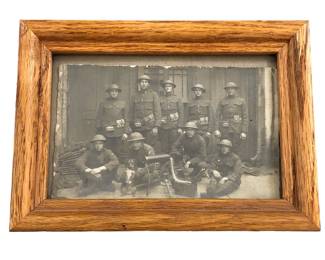 WW1 Photo Postcard U.S. Army Soldiers w Dog