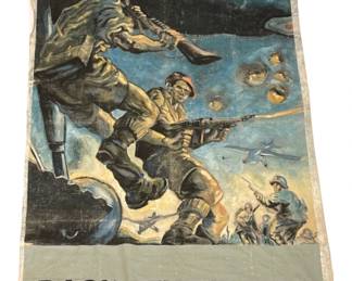 Original WWll British Airborne "Back Them Up " Oil on Canvas