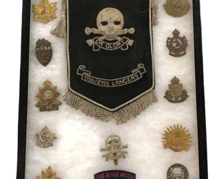 WII British and Canadian Beret, Hat Badges & Flag