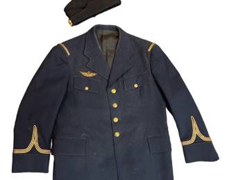 WWII French Air Force Service Jacket, Overseas Cap