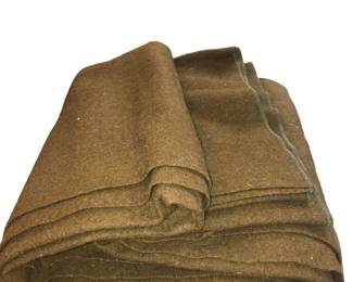 WWII Army Green Wool Blanket