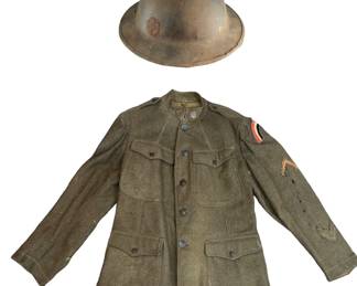 WWI 42nd Infantry Doughboy Helmet & Division Jacket