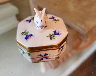 Herend Bunny Trinket Box