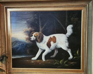 John Gray, oil on canvas, portrait of a Spaniel,signed