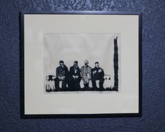  "Men" 1986, Vintage Monochrome Print By Kathleen Moore - Framed Art Collectible