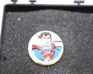 1940s Kelloggs Pep Superman DC Comic Superhero Hero Cereal Button Pin Pinback