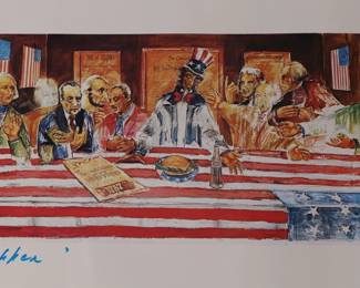  "Nixon's Last Supper" - Rare Francisco Grippa Print, The Contrite Betrayer (1973)