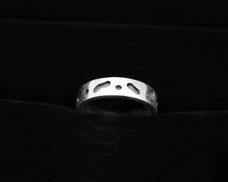  Sleek Sterling Silver Band With Cut-Out Design, Size 10 - A Contemporary Classic
