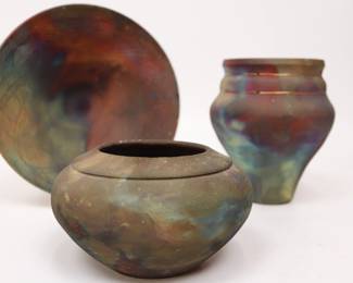 Rob Drexel Signed Raku Pottery Collection - Ethereal Glaze Artistry