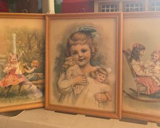 Vintage pictures  girls with dolls 