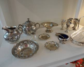 Steiff Sterling Silver Floral Repousse Pieces